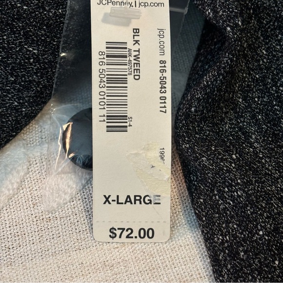 NWT Worthington Grey Tweed Cropped Jacket w/Patent Leather Trim, Size XL - Picture 10 of 10